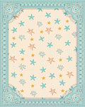 Light Beige Starburst Bordered Rug