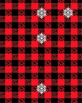 Red Black Buffalo Plaid Snowflakes Rug