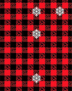 Red Black Buffalo Plaid Snowflakes Rug