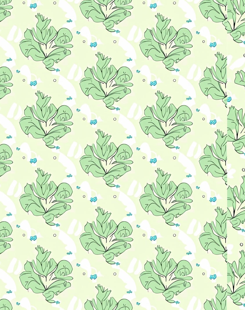 Leafy Green Abstract Garden Rug