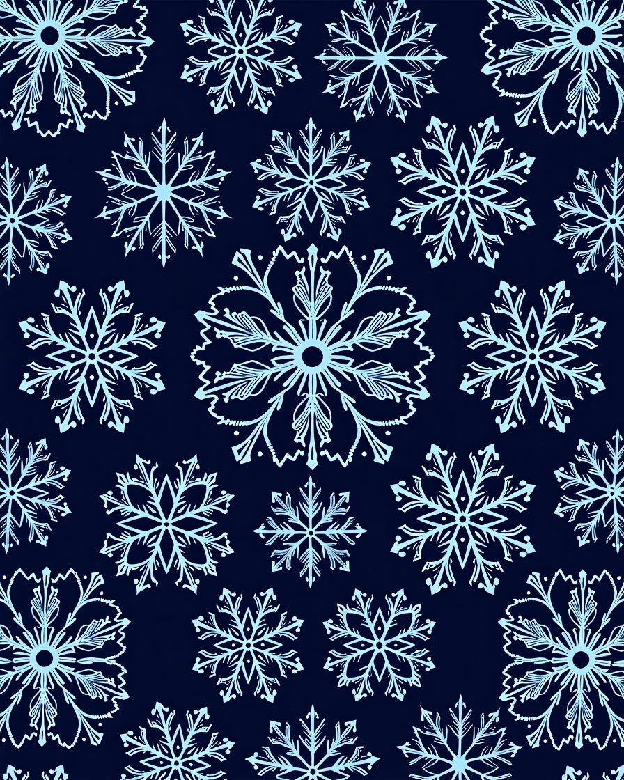 Light Blue Snowflake Cluster Background Rug