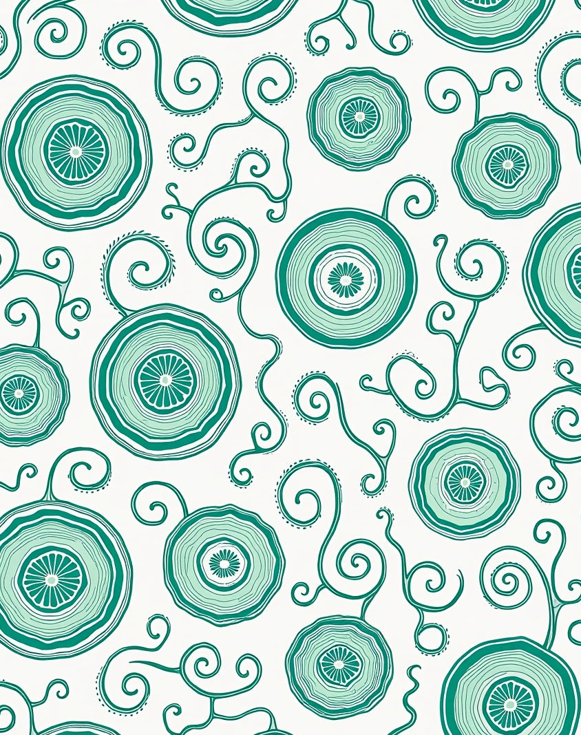Teal Wood Grain Swirl Abstract Rug