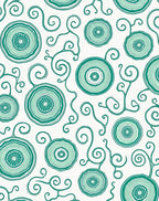 Teal Wood Grain Swirl Abstract Rug