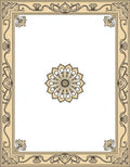 Art Nouveau Golden Floral Border Rug