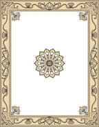Art Nouveau Golden Floral Border Rug