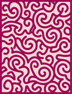 Crimson Swirls Organic Form Rug
