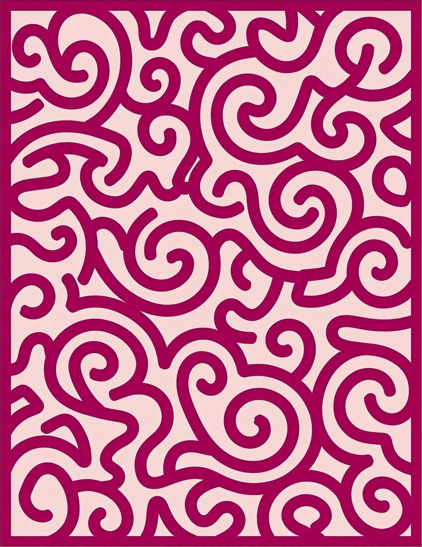 Crimson Swirls Organic Form Rug