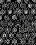Black White Floral Hexagon Repeat Rug