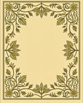 Golden Floral Vine Border Rug