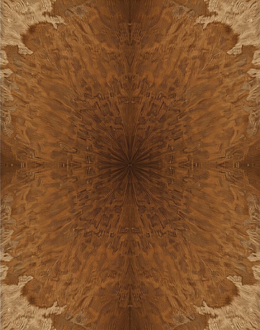 Warm Cedar Woodgrain Abstract Starburst Rug