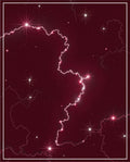 Cosmic Crimson Nebula Starry Rug