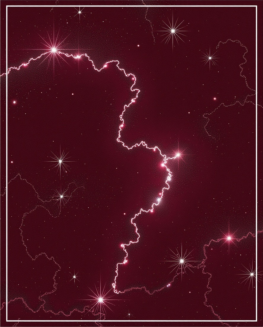 Cosmic Crimson Nebula Starry Rug
