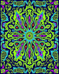 Neon Green Abstract Floral Sunburst Rug