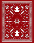 Red White Festive Angel Snowflake Rug