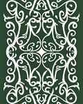 Emerald Green White Vintage Scroll Rug