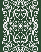 Emerald Green White Vintage Scroll Rug