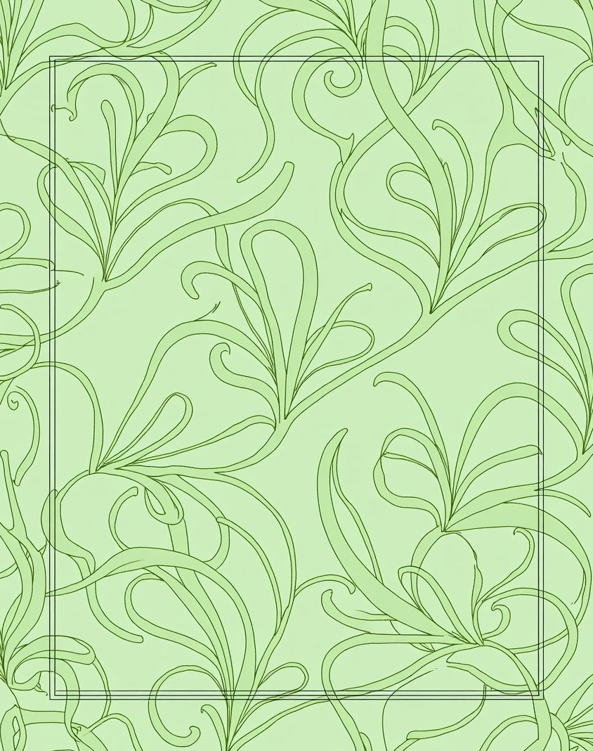 Pale Green Floral Swirl Rug