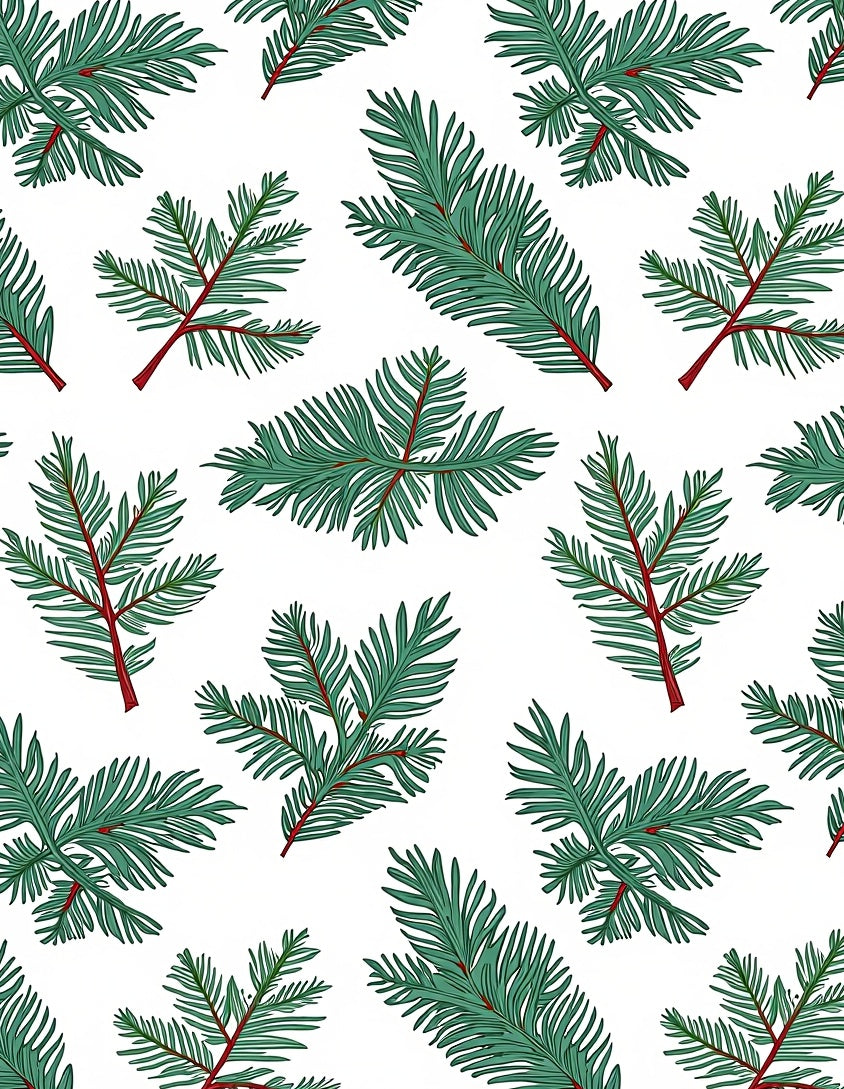 Forest Green Pine Needle Sprigs Rug