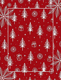Red White Christmas Tree Gift Snowflakes Rug