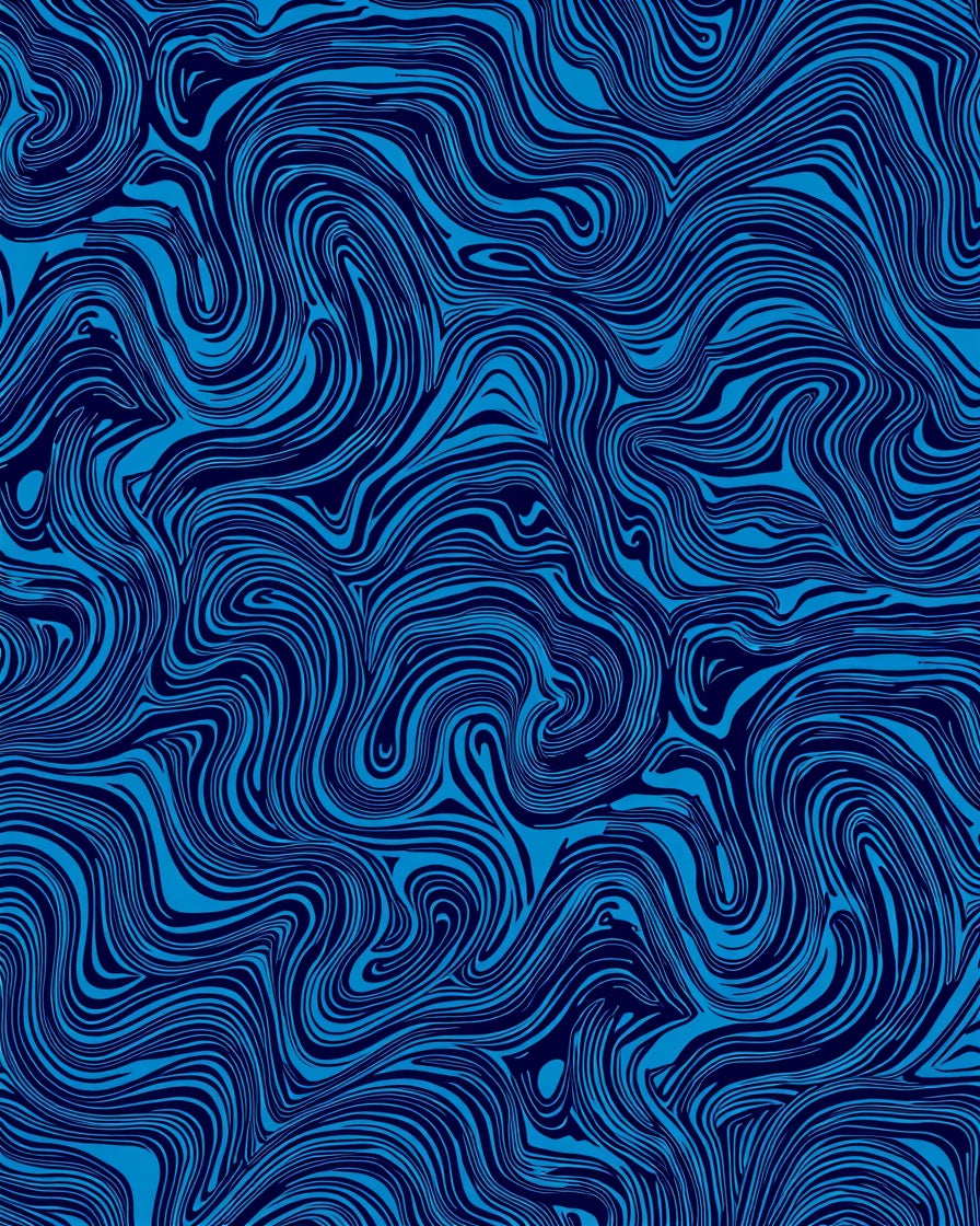 Deep Blue Swirl Abstract Rug