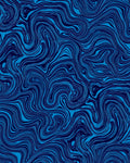 Deep Blue Swirl Abstract Rug