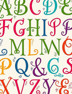 Colorful Alphabet Typography Area Rug