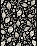 Cream Floral Vine Scrollwork Rug