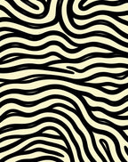 Black and Cream Wavy Stripes Rug