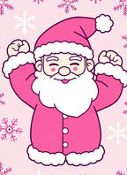 Pink Santa Claus Snowflake Accents Rug