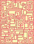 Crimson Maze Abstract Composition Rug