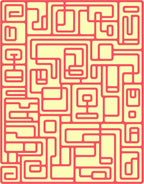 Crimson Maze Abstract Composition Rug