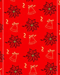 Red Poinsettia Bell Garland Rug