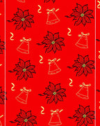 Red Poinsettia Bell Garland Rug