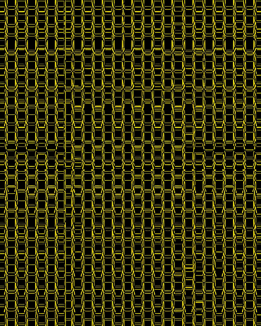 Bold Yellow Geometric Chain Link Rug