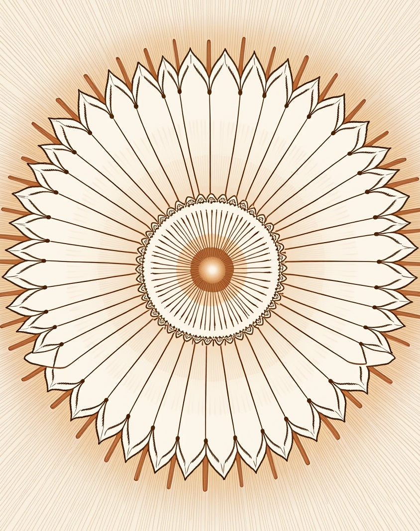 Radiant Sunburst Mandala Medallion Rug