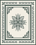Dark Forest Green Floral Medallion Border Rug