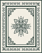 Dark Forest Green Floral Medallion Border Rug