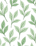 Subtle Green Leaf Branch Repeats Rug