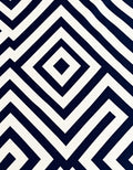 Navy White Geometric Diamond Maze Rug