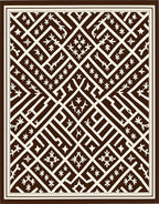 Geometric Brown and Cream Lattice Rug