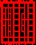 Bold Red Linear Grid Rug