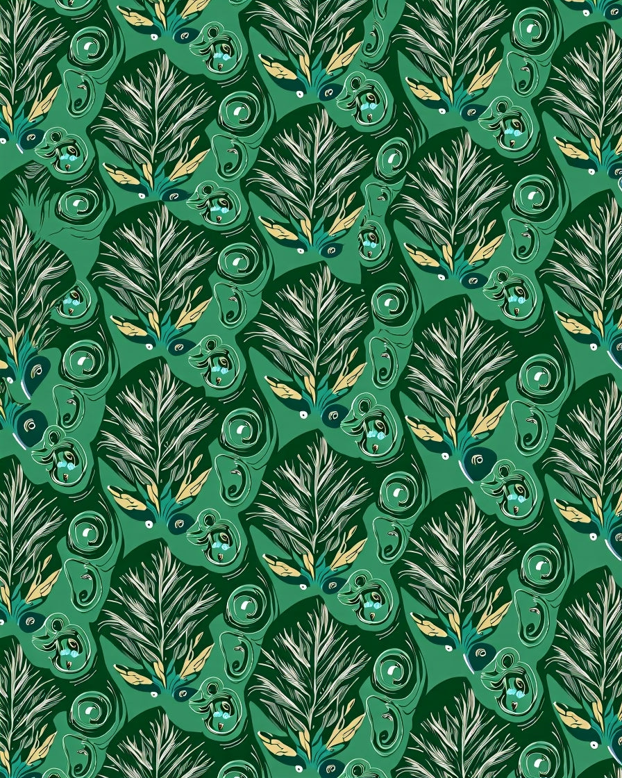 Emerald Forest Abstract Foliage Rug