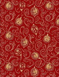 Red Gold Ornate Vintage Bauble Swirl Rug