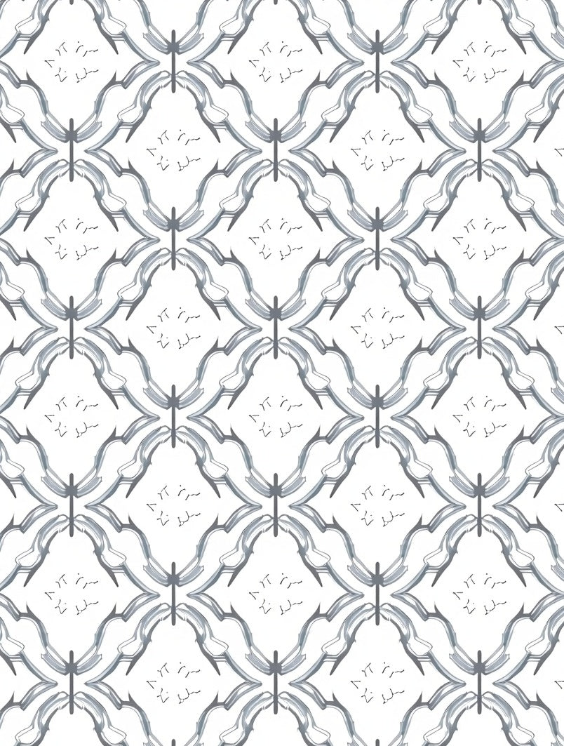 Gray Lattice Arabesque Medallion Rug
