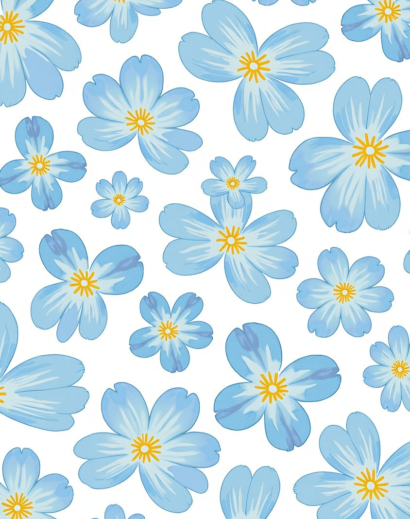 Gentle Blue Forget-Me-Not Blooms Rug
