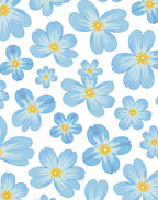 Gentle Blue Forget-Me-Not Blooms Rug