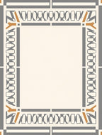 Gray Golden Arch Geometric Frame Rug