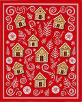 Gingerbread Houses Red Holiday Collection Rug