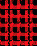Classic Red Black Plaid Squares Rug