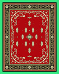 Rich Red Ivory Ornamental Border Rug